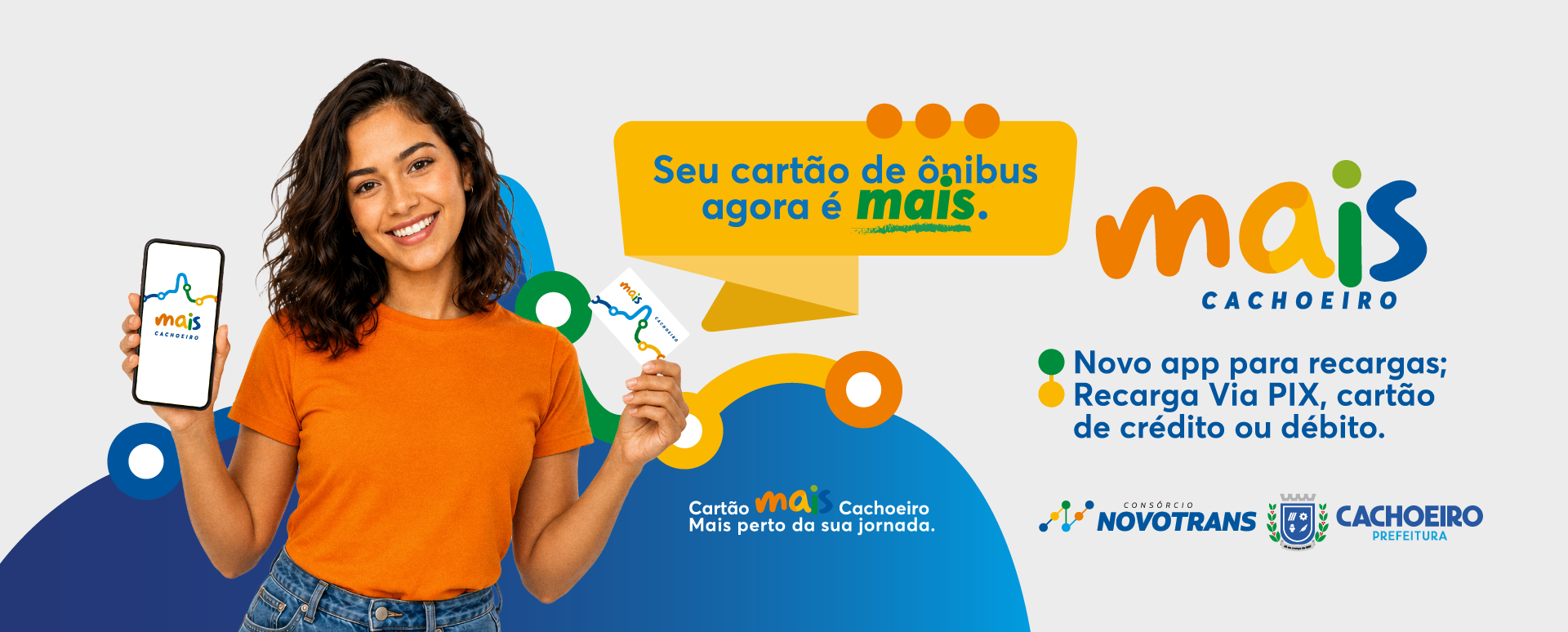 Seu cartão de ônibus agora é Mais - novo app para recargas via PIX, cartão de crédito ou débito